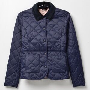 Barbour Deveron Quilted Navy Black Chore Jacket